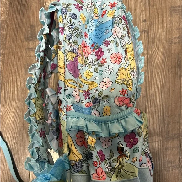 Posh Peanut Disney Princess Floral Blue Kids Backpack - Picture 4 of 12